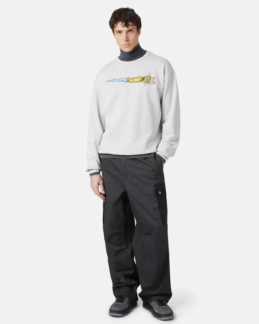 Iceberg Crewneck Sweatshirt With Garfield Print