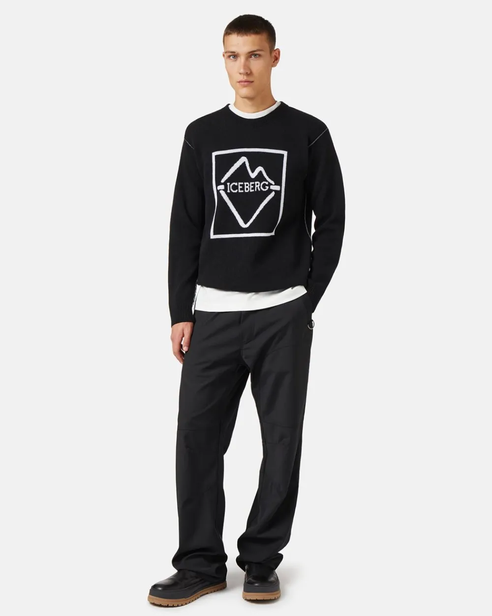 Iceberg Crew-neck Wool Blend Sweater