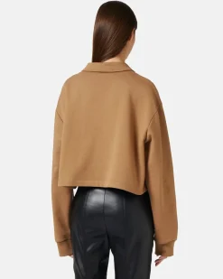 Women Iceberg Cropped Fit Polo Neck Sweatshirt