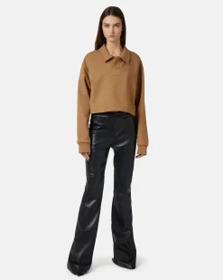 Women Iceberg Cropped Fit Polo Neck Sweatshirt