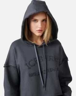 Women Iceberg Cropped Sweatshirt With Hood