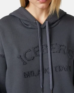 Women Iceberg Cropped Sweatshirt With Hood