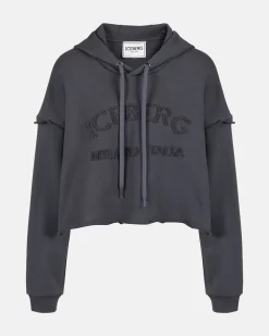 Women Iceberg Cropped Sweatshirt With Hood