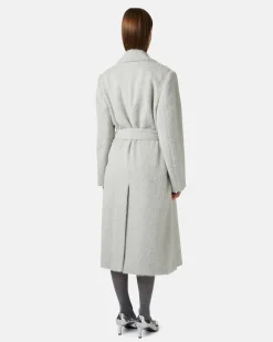 Women Iceberg Double-breasted Coat In Velor Cloth