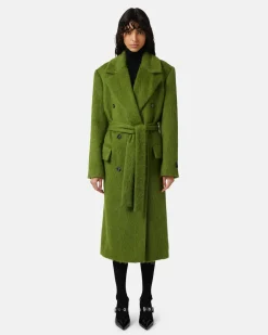 Women Iceberg Double-breasted Coat In Velor Cloth