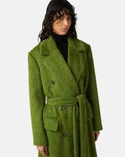 Women Iceberg Double-breasted Coat In Velor Cloth