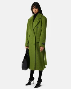 Women Iceberg Double-breasted Coat In Velor Cloth