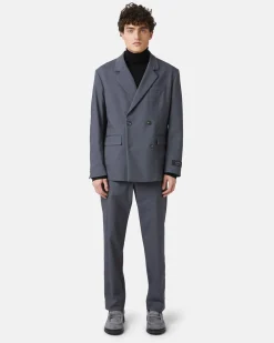 Iceberg Double-breasted Jacket In Double Stretch Fabric