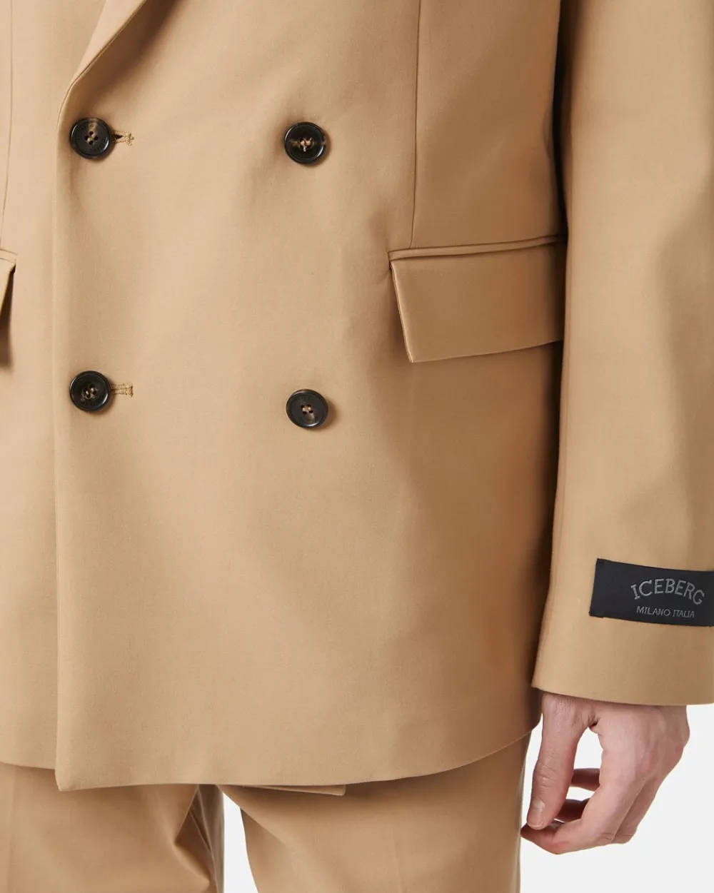 Iceberg Double-breasted Jacket In Double Stretch Fabric