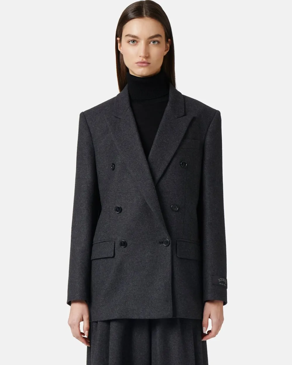 Women Iceberg Double Jacket In Melange Flannel