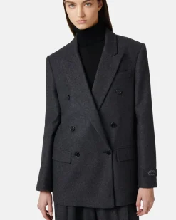 Women Iceberg Double Jacket In Melange Flannel