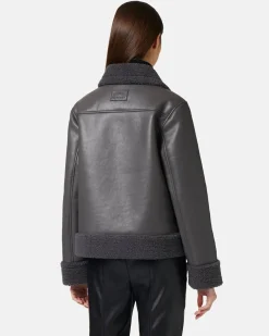 Women Iceberg Eco-sheepskin Biker Jacket