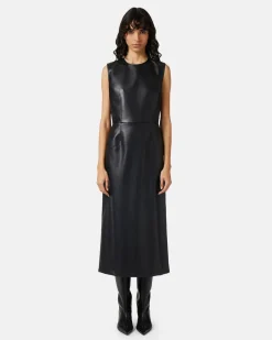 Women Iceberg Faux Leather Sheath Dress