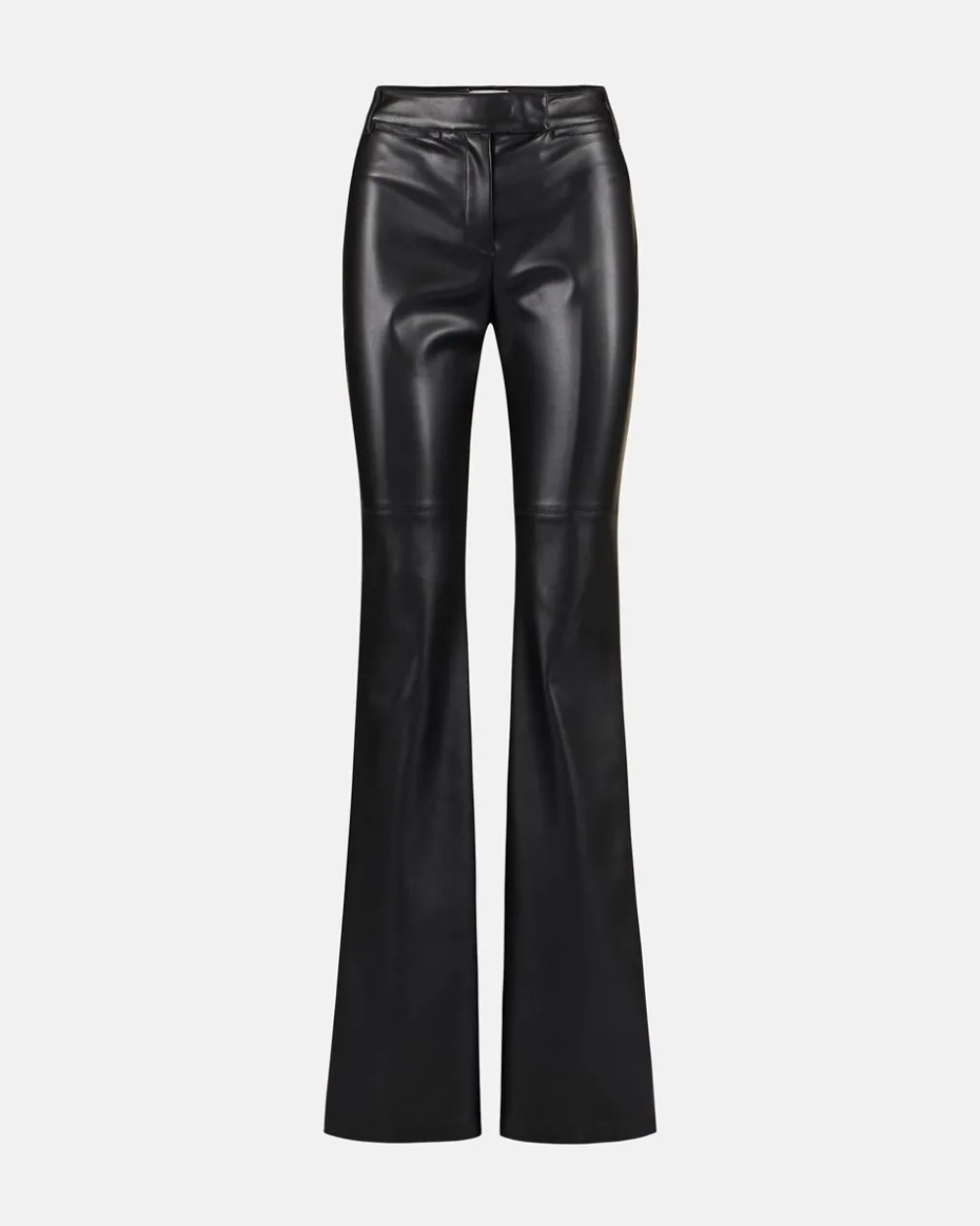 Women Iceberg Flare Fit Trousers In Faux Leather