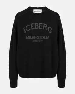 Women Iceberg Gray Crew-neck Sweater With Logo