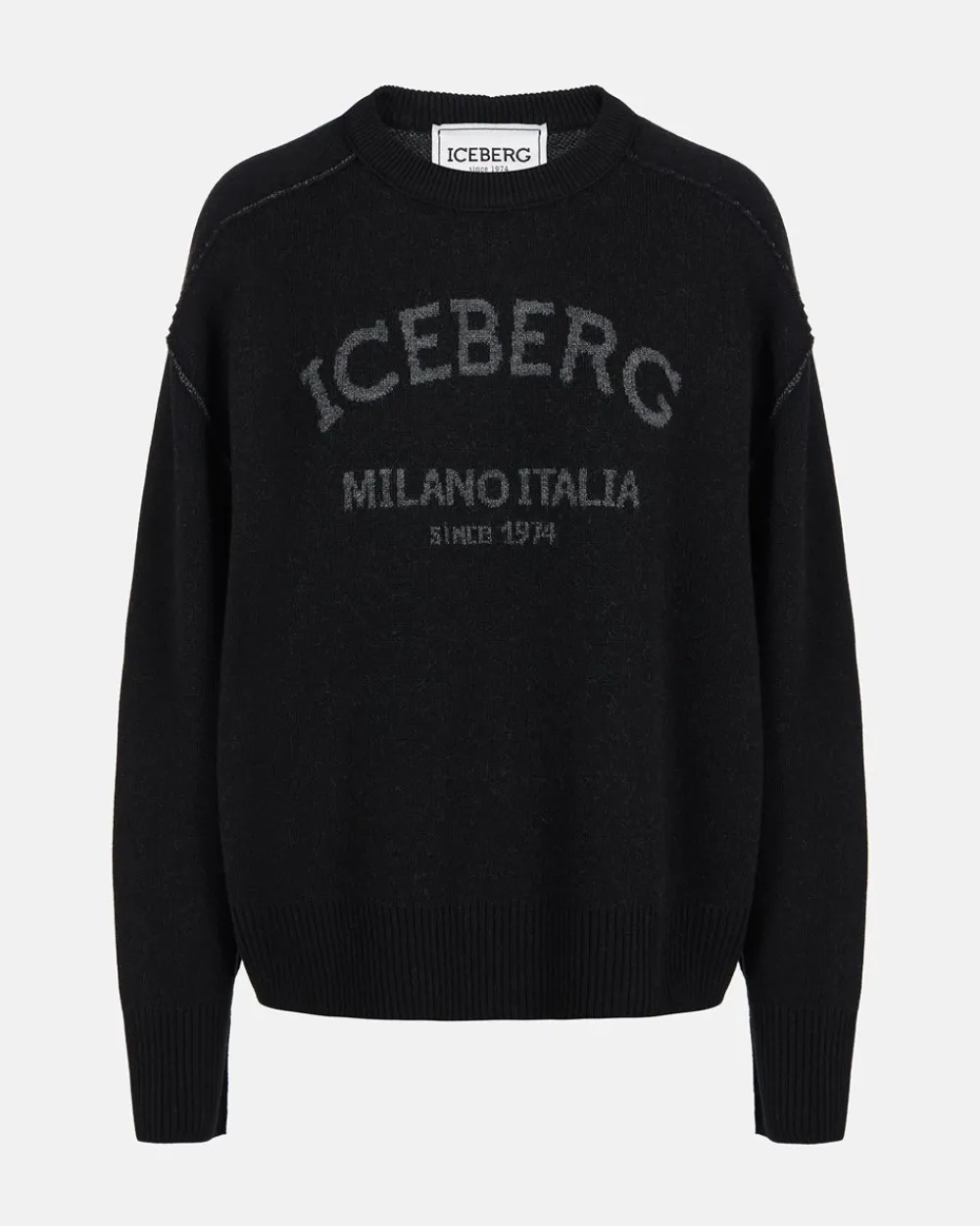 Women Iceberg Gray Crew-neck Sweater With Logo