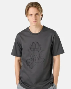 Iceberg Grey Cotton Jersey T-shirt With Lazy Garfield Print