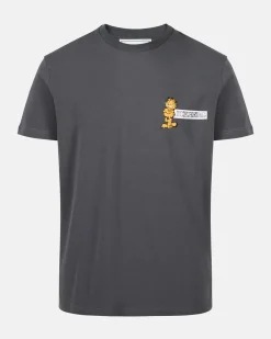 Iceberg Grey Slim-fit T-shirt In Sustainable Stretch Jersey With Garfield Print And Logo