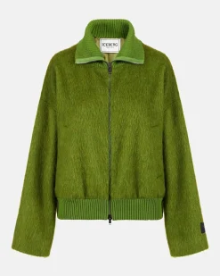 Women Iceberg High-neck Jacket In Velor Cloth