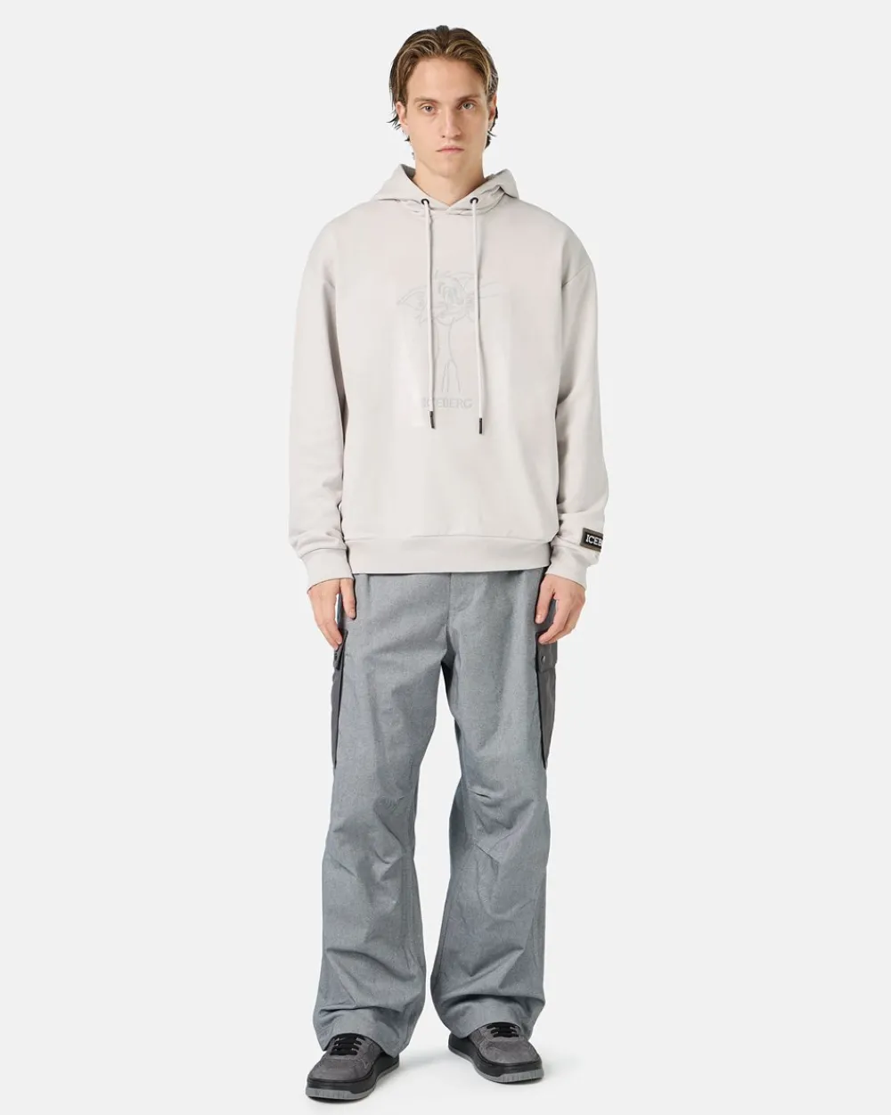 Iceberg Hooded Sweatshirt With Rubberized Print