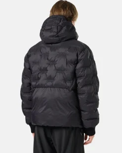 Iceberg Imitation Down Nylon Jacket With Allover Embroidery And Central Zip