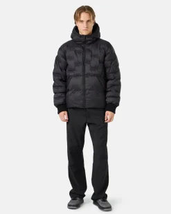 Iceberg Imitation Down Nylon Jacket With Allover Embroidery And Central Zip