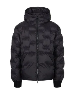 Iceberg Imitation Down Nylon Jacket With Allover Embroidery And Central Zip