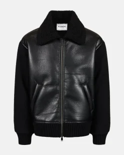 Iceberg Jacket In Eco-sheepskin And Knit