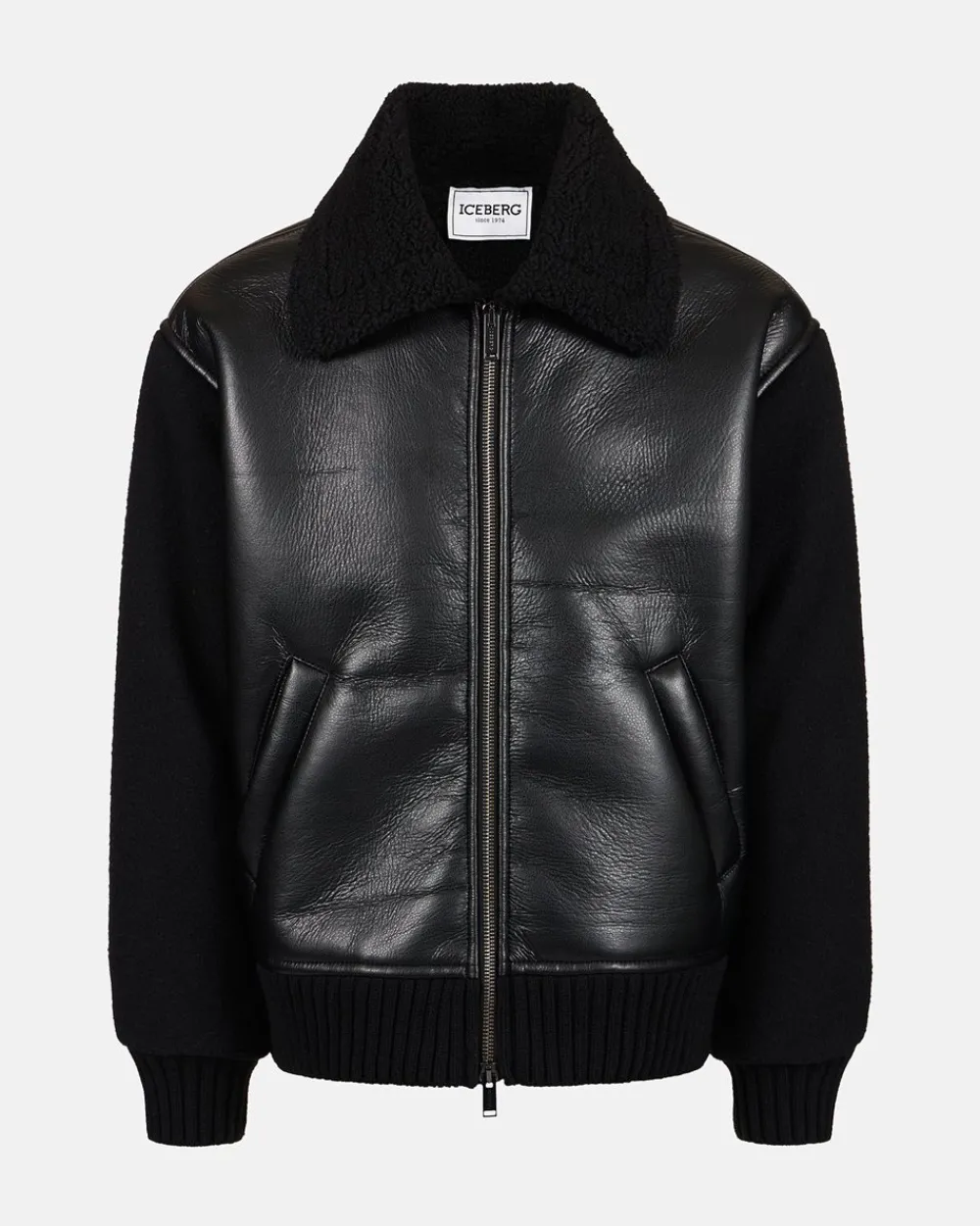 Iceberg Jacket In Eco-sheepskin And Knit
