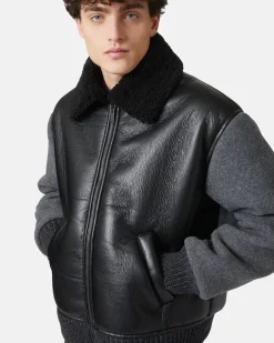 Iceberg Jacket In Eco-sheepskin And Knit