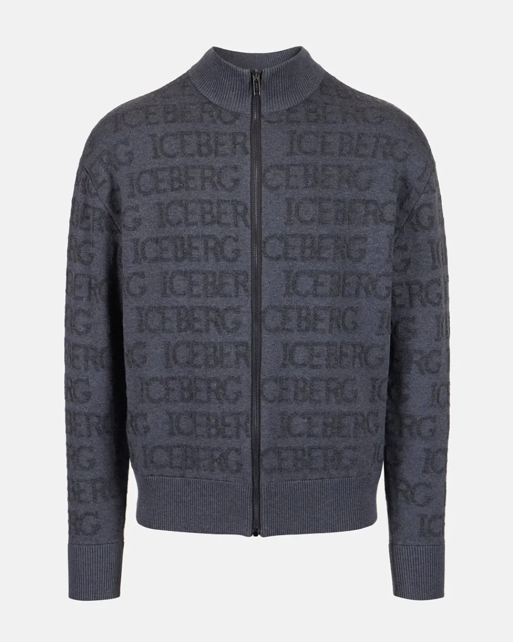 Iceberg Jacquard Knit Bomber Jacket
