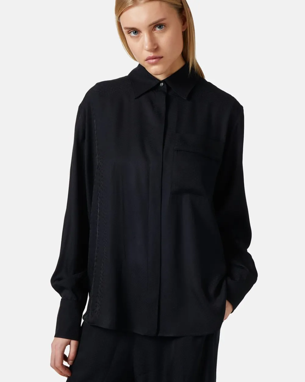 Women Iceberg Jacquard Viscose Shirt With Snake Design