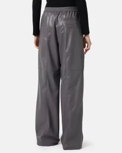 Women Iceberg Joggers Fit Trousers In Faux Leather