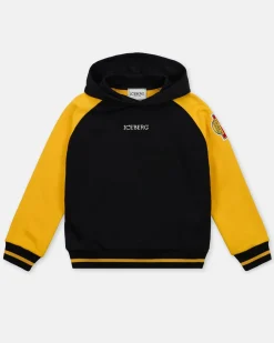 Kids/BOY Iceberg Junior Collection Black Hooded Sweatshirt