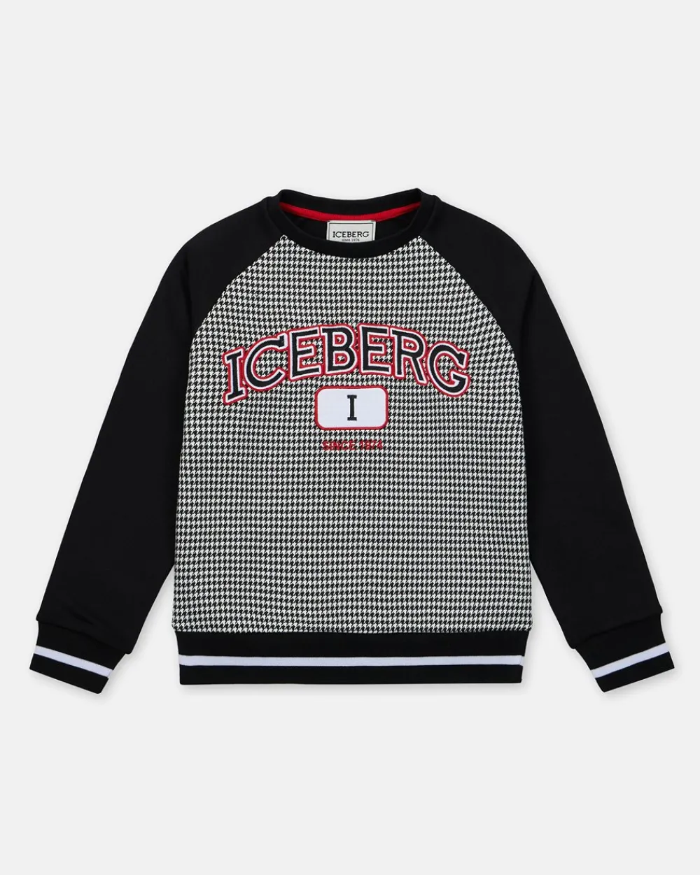 Kids/BOY Iceberg Junior Collection Houndstooth Crewneck Sweatshirt