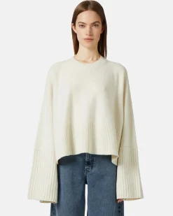 Women Iceberg Large Wool Crewneck Sweater