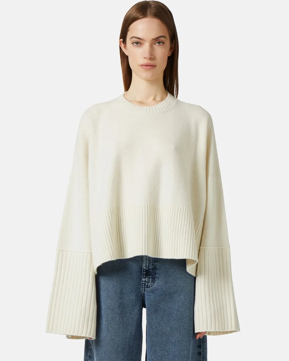 Women Iceberg Large Wool Crewneck Sweater