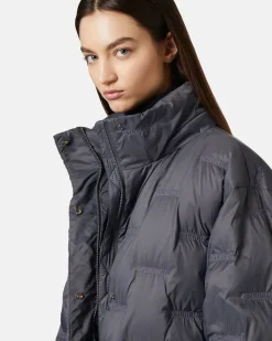 Women Iceberg Long Down Jacket With Real Down Hood