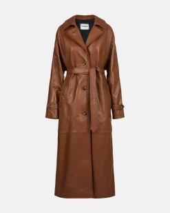 Women Iceberg Long Leather Coat