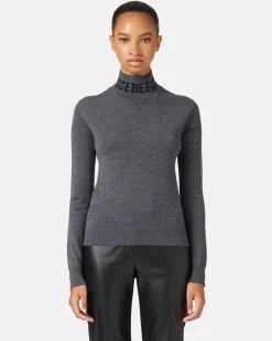 Women Iceberg Merino Mock-neck Sweater