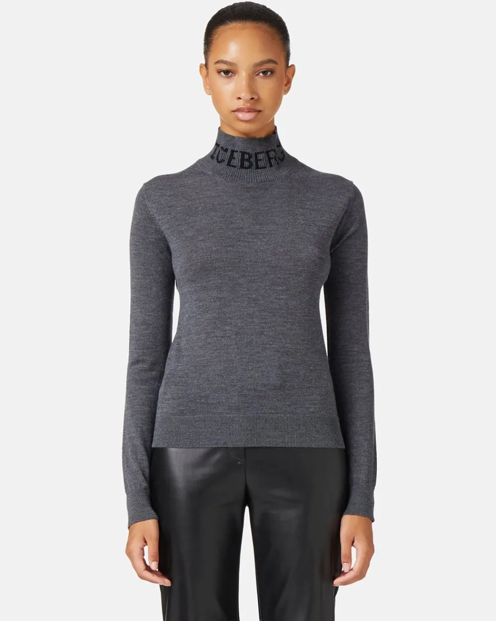 Women Iceberg Merino Mock-neck Sweater