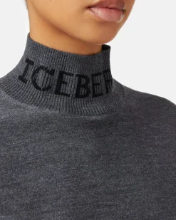 Women Iceberg Merino Mock-neck Sweater