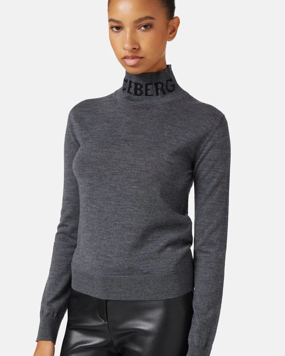 Women Iceberg Merino Mock-neck Sweater