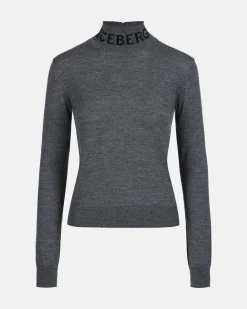 Women Iceberg Merino Mock-neck Sweater