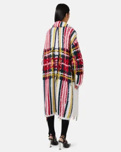 Women Iceberg Mohair Coat With Check Inlay