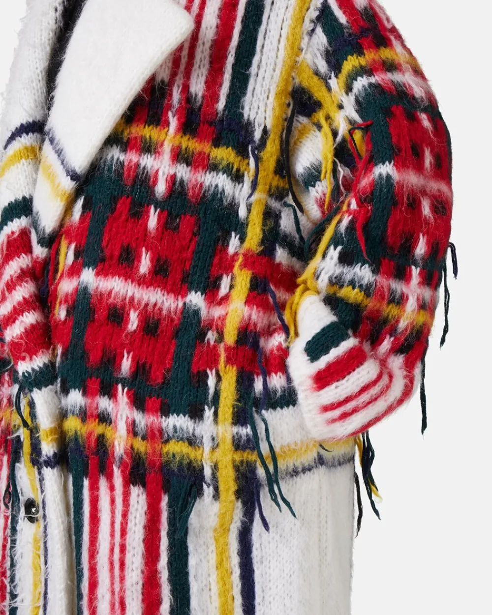 Women Iceberg Mohair Coat With Check Inlay