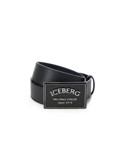 Iceberg Nappa Leather Belt With ICB Milano Italia Buckle
