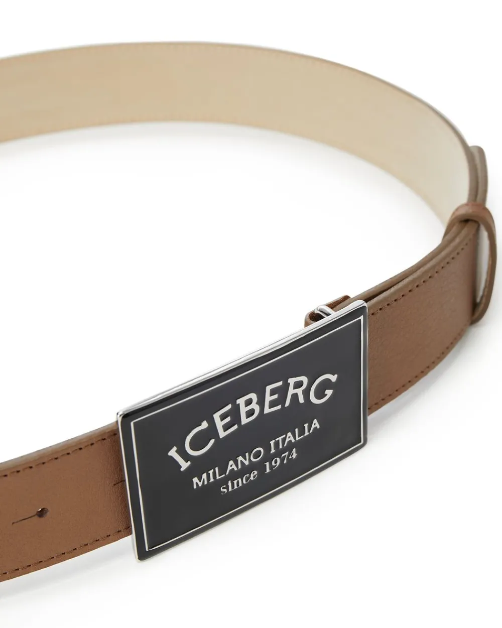 Iceberg Nappa Leather Belt With ICB Milano Italia Buckle