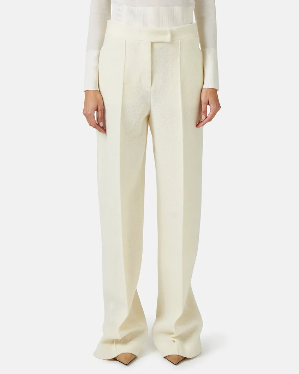 Women Iceberg New Shape Trousers In Wool Bouclé Fabric