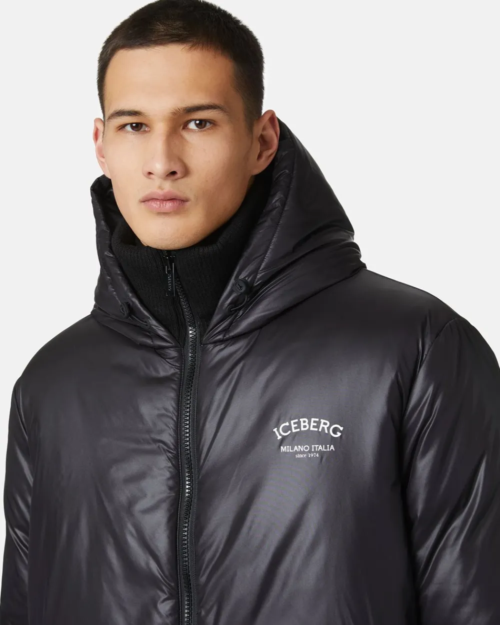Iceberg Nylon Down Jacket With Logo